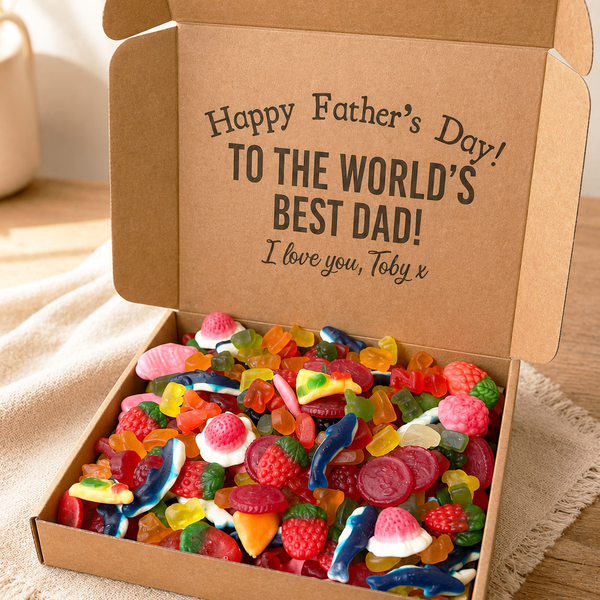 PERSONALISED Happy Father's Day To The Worlds Best Dad - Sweet Box - Choice of Sweets