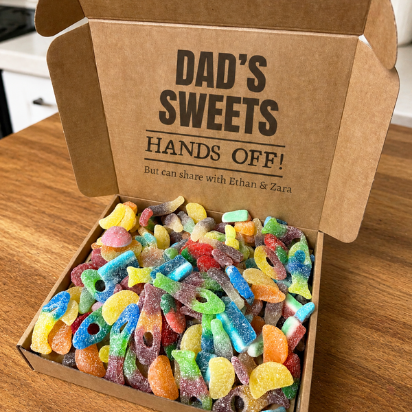 PERSONALISED Dad's Sweets Hands Off - Sweet Box - Choice of Sweets