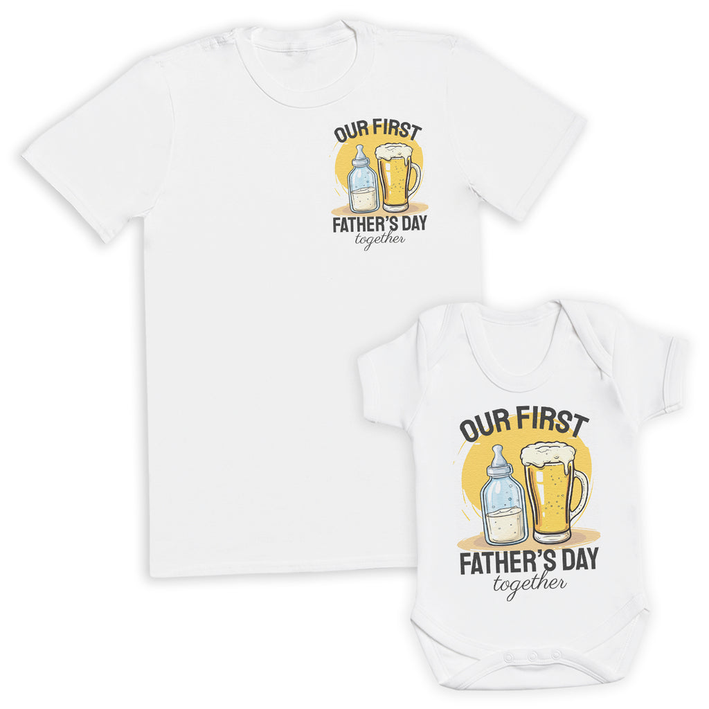 Our First Father's Day Baby Gift Set - Matching Gift Set - Baby Bodysuit