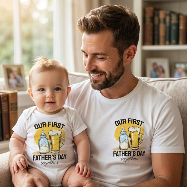 Our First Father's Day Baby Gift Set - Set of 2 - Baby Matching Set