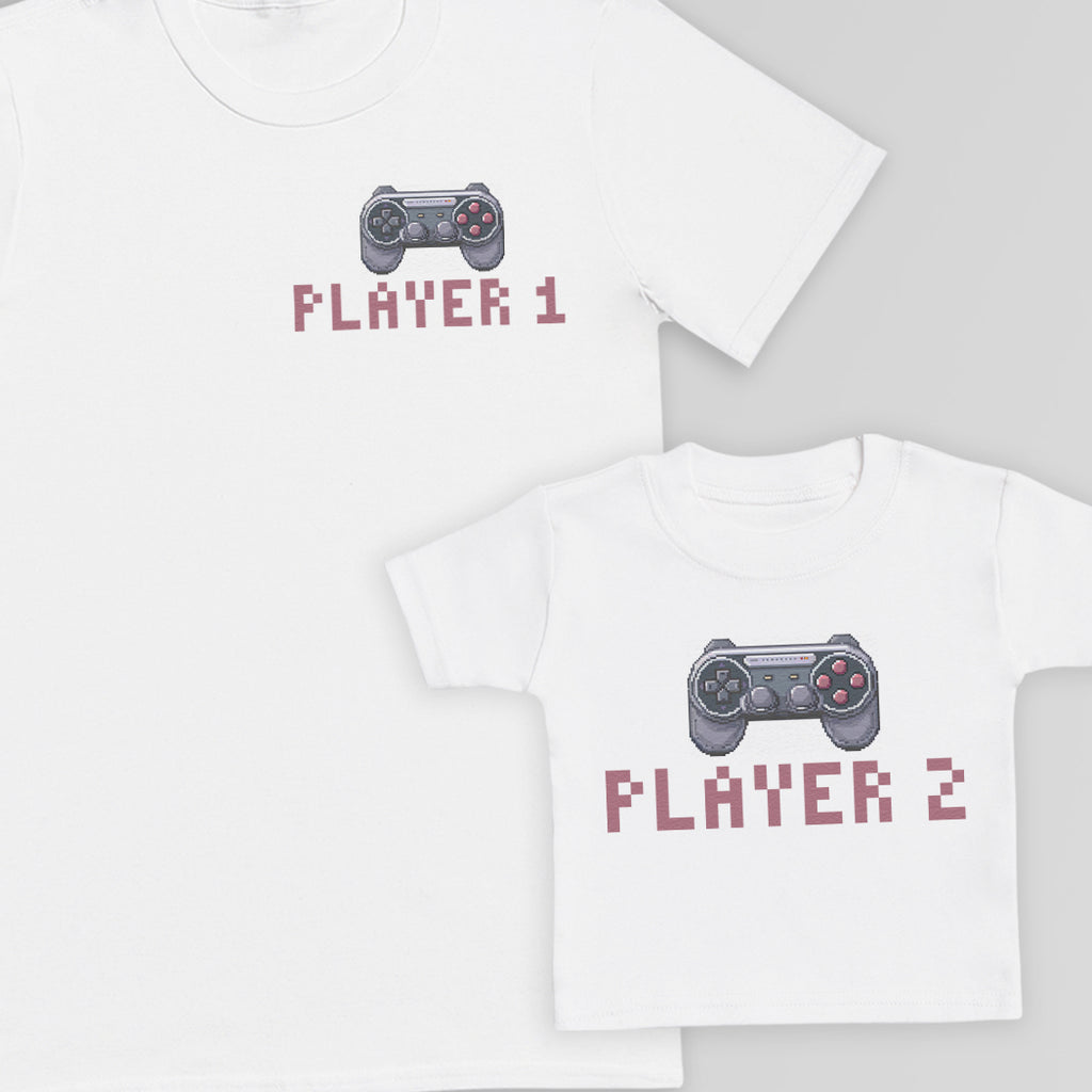 Player One Player Two Baby Gift Set - Matching Gift Set - Baby T-Shirt / Kids T-Shirt
