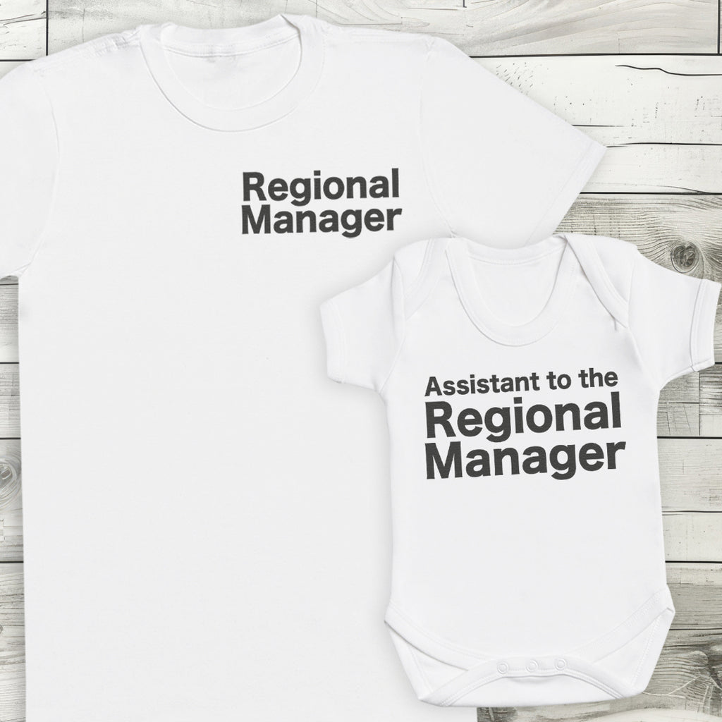 Assistant Regional Manager Baby Gift Set - Matching Gift Set - Baby Bodysuit