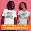 PERSONALISED - Printed Couples T-Shirt Set with Text, Photos, anything!