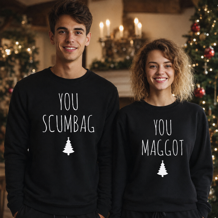 You Scumbag & You Maggot Christmas Sweater - Christmas Jumper Sweatshirt - All Sizes - (Sold Separately)