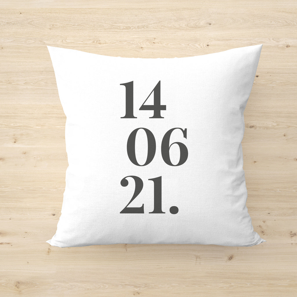 PERSONALISED Date - Printed Cushion Cover