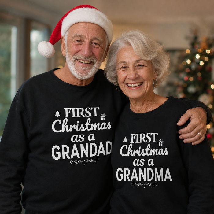 Erstes Weihnachten als Opa und Oma – Weihnachtspullover-Sweatshirt – Alle Größen – (separat erhältlich)