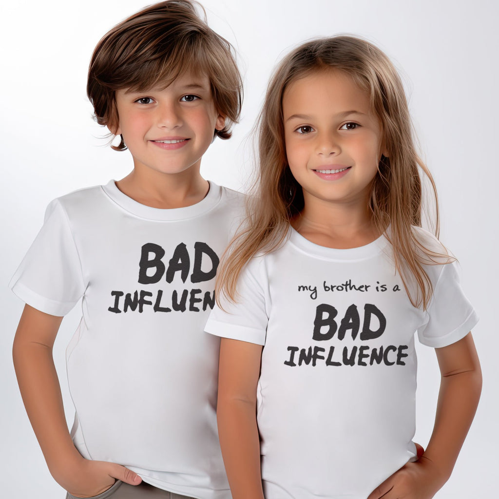 Bad Influence Brother & Sister - Matching Sisters & Brother Set - 0M upto 14 years - (Sold Separately)