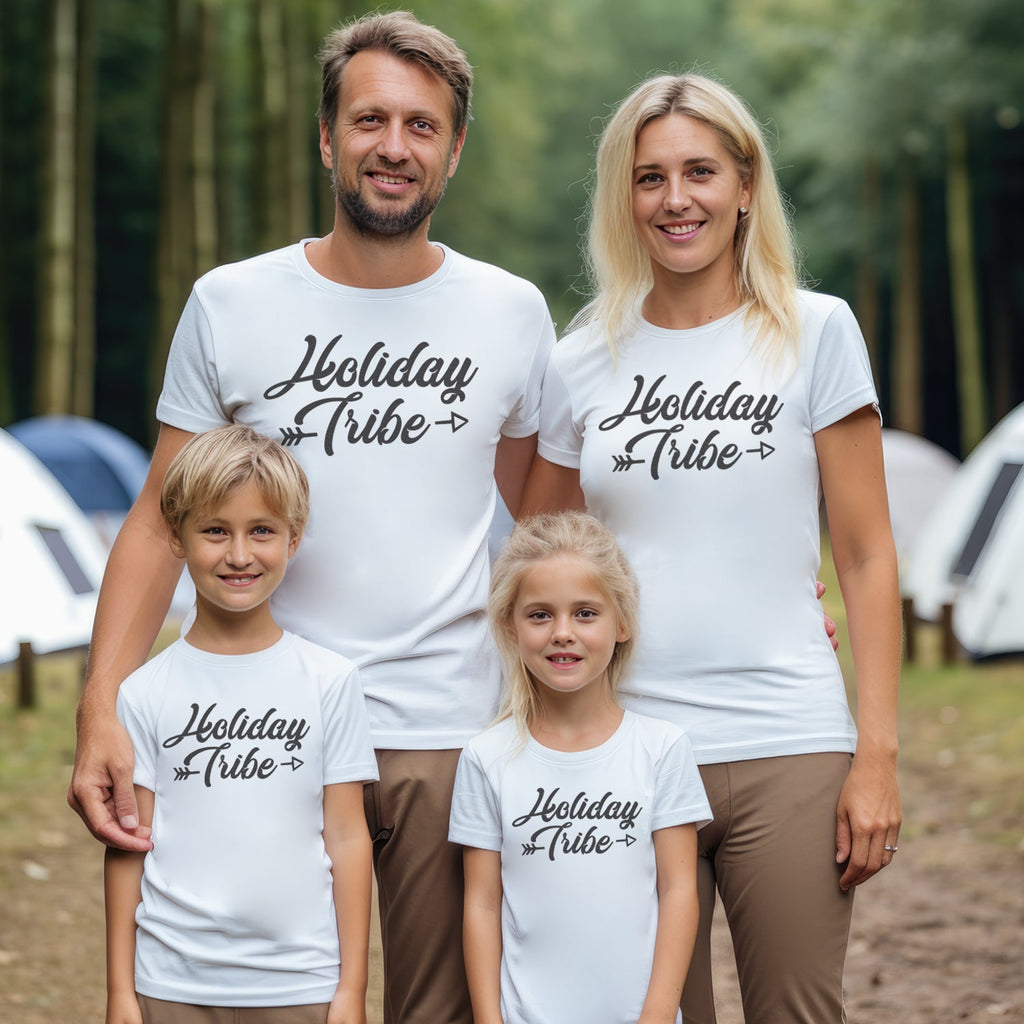 Holiday Tribe - Matching Family Holiday Set - Baby Bodysuit & Kids T-Shirt, Mum & Dad T-Shirt - (Sold Separately)