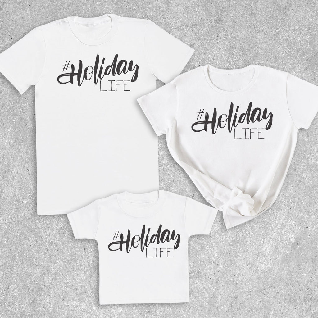 Holiday Life - Matching Family Holiday Set - Baby Bodysuit & Kids T-Shirt, Mum & Dad T-Shirt - (Sold Separately)
