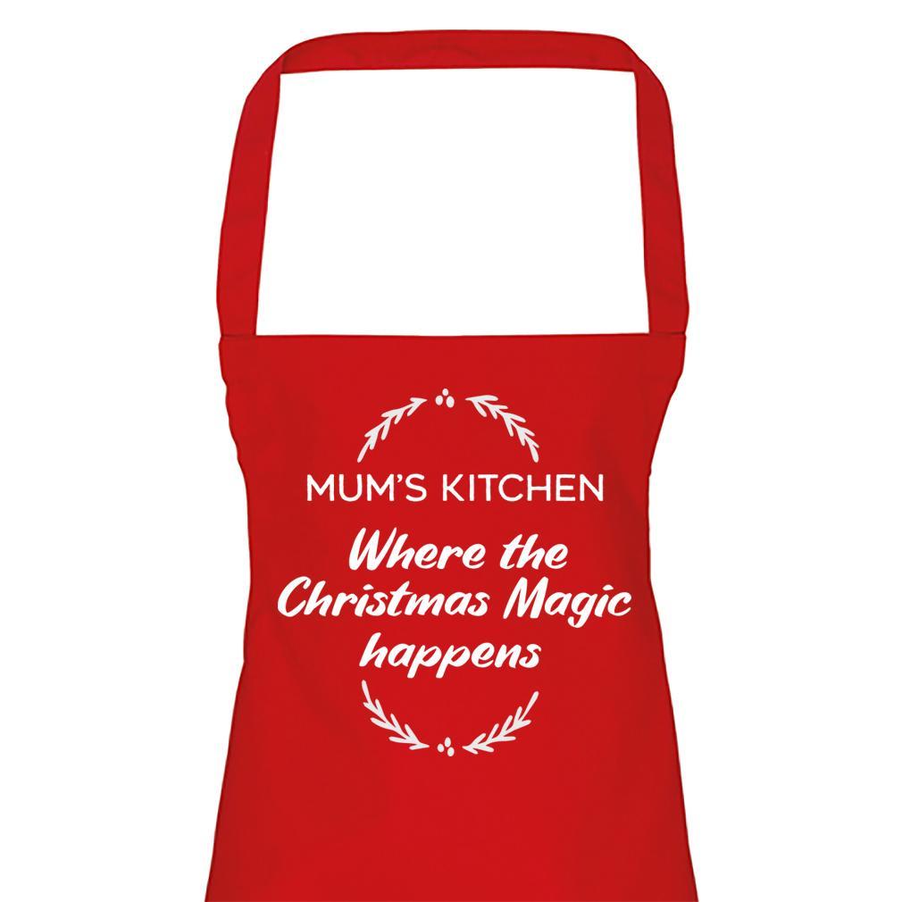 Mum's Kitchen Where The Christmas Magic Happens - Womens Apron (4784722083889)