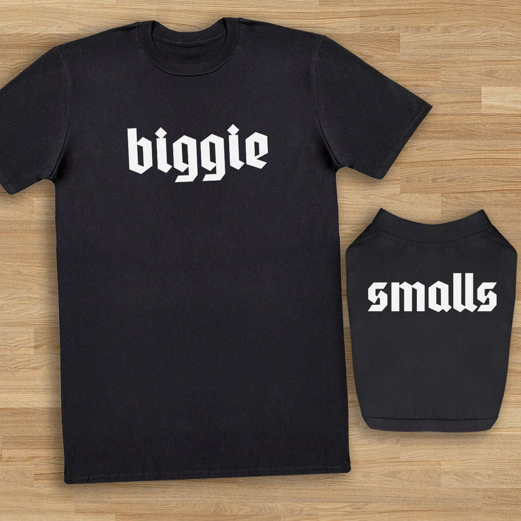 Biggie & Smalls - Dog T-Shirt And Mens/Womens T-Shirt Set - (Sold Separately)