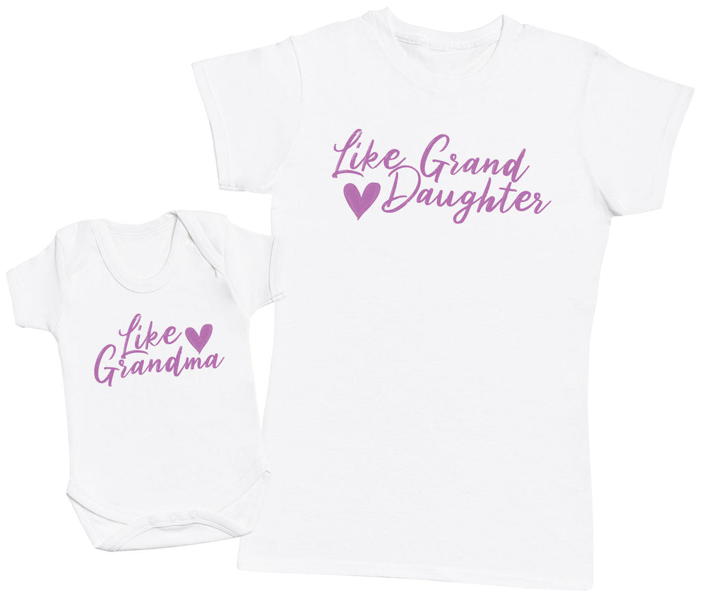 Like Grandma, Like Grandaughter - Matching Set - Baby Bodysuit & Mum T-Shirt (4343446896689)