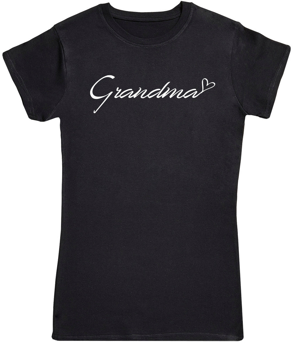 Grandma - White - Heart - Womens T - Shirt (6567730282545)