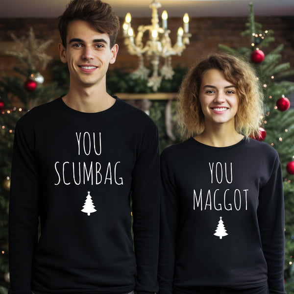 You Scumbag & You Maggot Weihnachtspullover – Weihnachtspullover-Sweatshirt – Alle Größen – (Separat erhältlich)