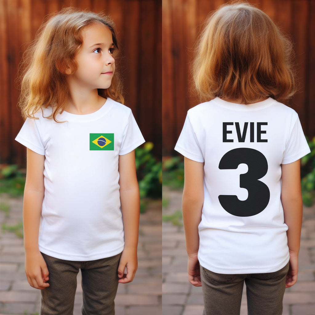 PERSONALISED Flag or Logo & Name Number - Baby & Kids T-Shirt
