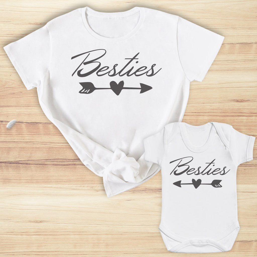 Besties - Baby T-Shirt & Bodysuit / Mum T-Shirt - (Sold Separately)