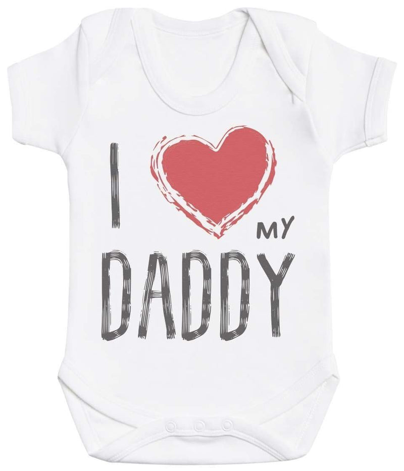 I Love My Daddy Red Heart - Baby Bodysuit