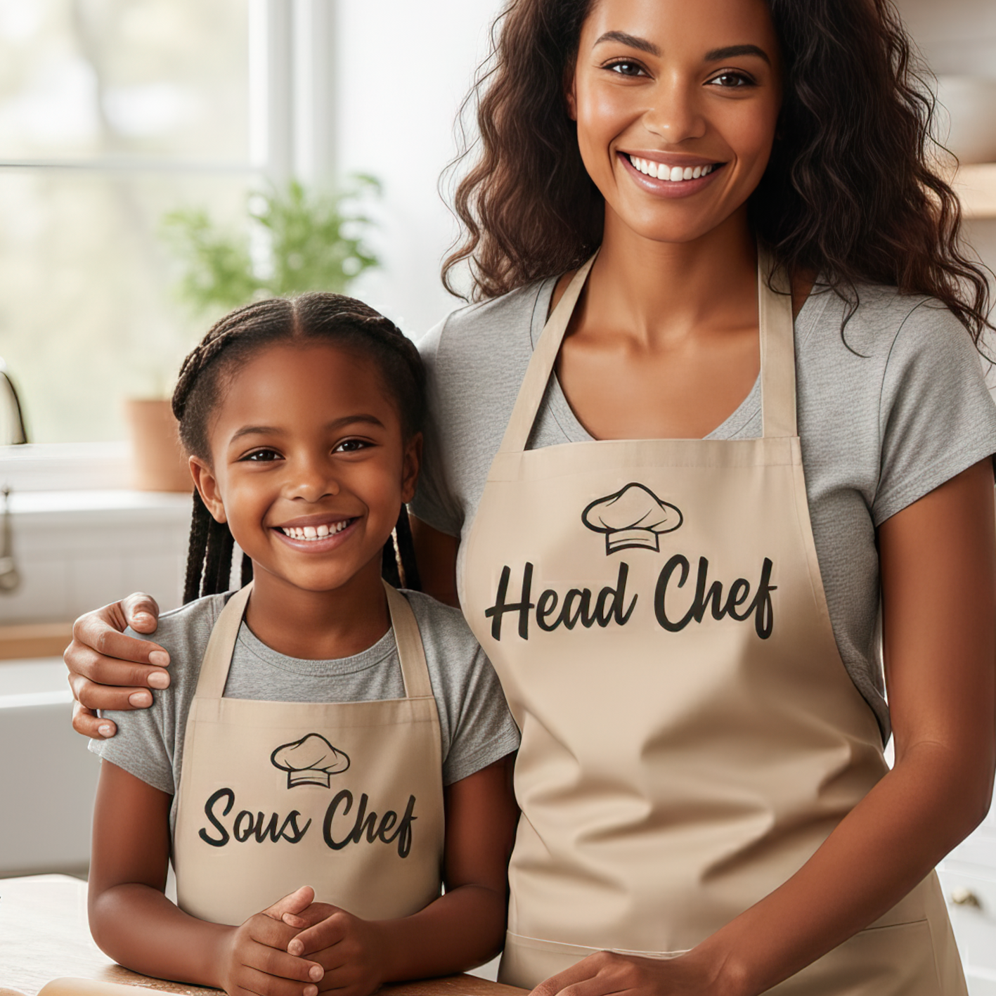 Head Chef & Sous Chef - Adult & Kids Aprons - (Sold Separately)