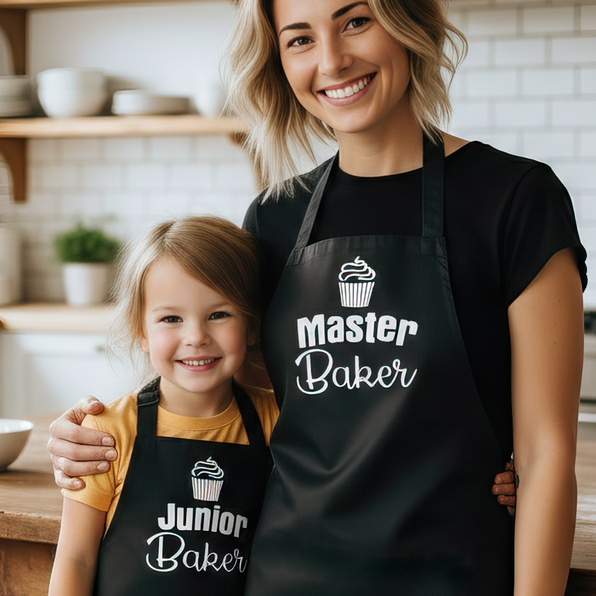Master Baker & Junior Baker - Adult & Kids Aprons - (Sold Separately)