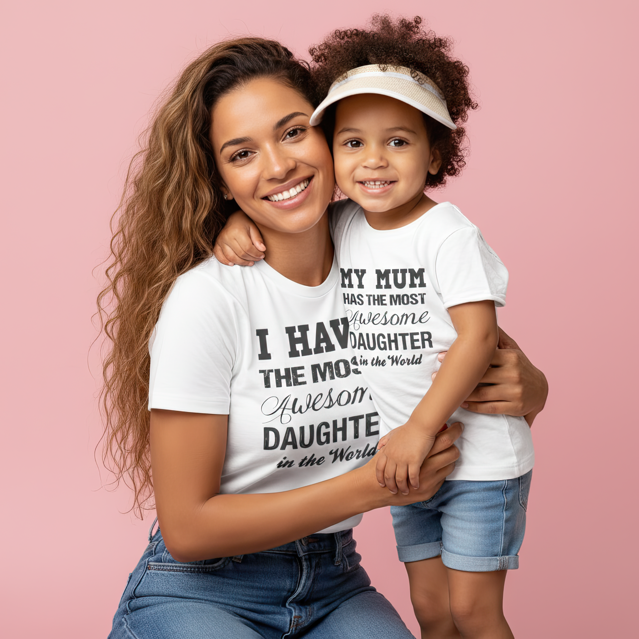 Awesome Daughter - Baby T-Shirt & Bodysuit / Mum T-Shirt - (Sold Separately)