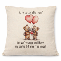 Love Is In The Air - Don't Breathe Bestie - Printed Cushion Cover