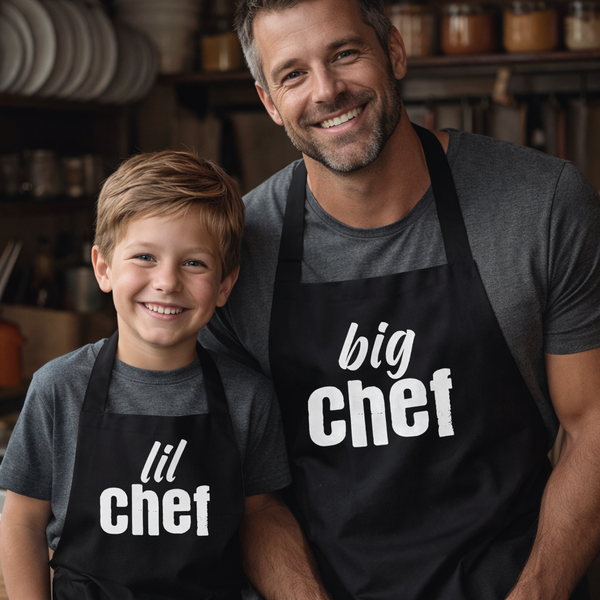 Big Chef & Lil Chef - Adult & Kids Aprons - (Sold Separately)