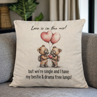 Love Is In The Air - Don't Breathe Bestie - Printed Cushion Cover