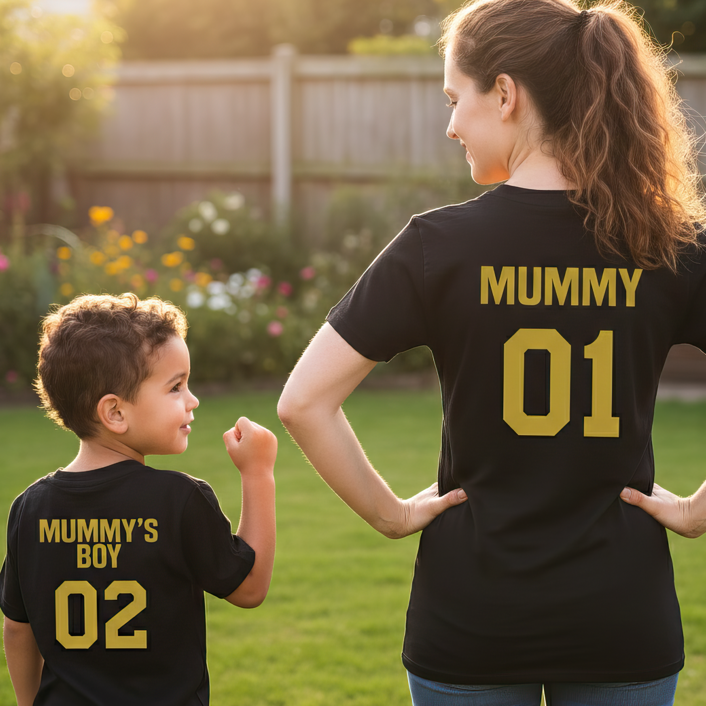 Mummy 01 & Mummy's Boy 02 - Baby T-Shirt & Bodysuit / Mum T-Shirt Matching Set - (Sold Separately)