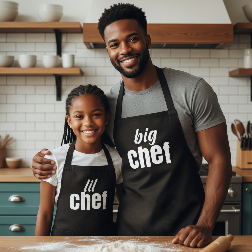 Big Chef & Lil Chef - Adult & Kids Aprons - (Sold Separately)