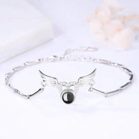 Noble and Fashionable Angel Wings Projection Gem Bracelet - Photo Projection Unique Gift
