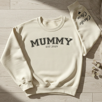 PERSONALISIERTER Mummy Est &amp; Ärmelnamensdruck - Alle Stile - Pullover &amp; Hoodie