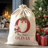 Personalised Merry Christmas Initial and Name - Christmas Santa Sack