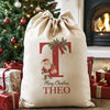 Personalised Merry Christmas Initial and Name - Christmas Santa Sack