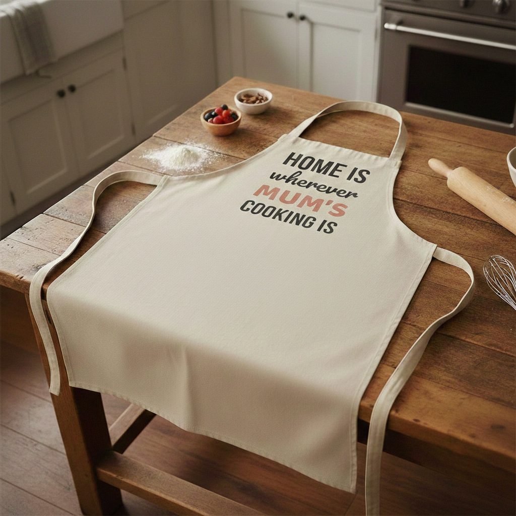 Home Is Wherever Mum's Cooking Is - Printed Apron