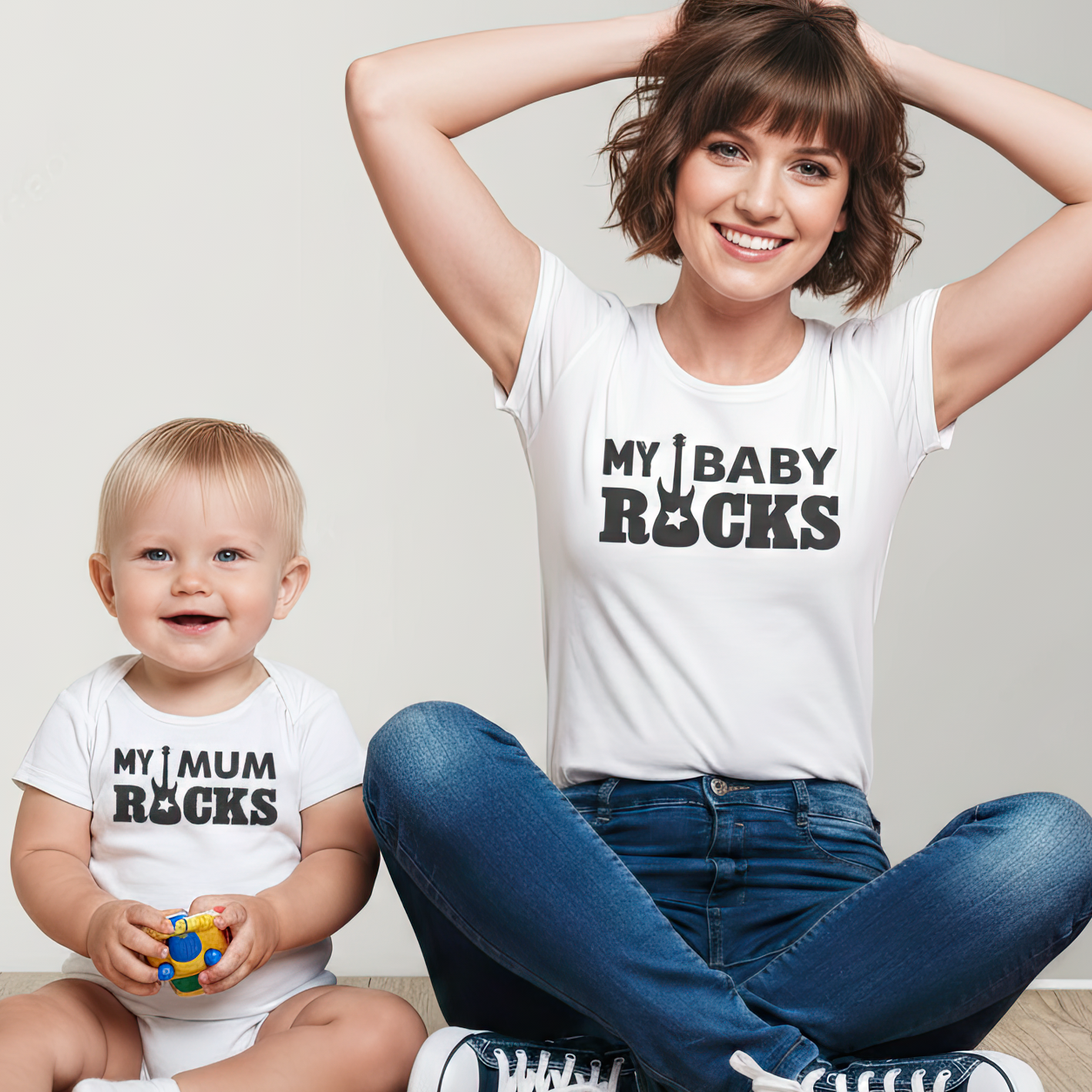 My Baby Rocks! - Baby T-Shirt & Bodysuit / Mum T-Shirt Matching Set - (Sold Separately)