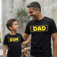 Boxed Best Dad & Son In The Galaxy - Dad T-shirt and Baby Vest - (Sold Separately)