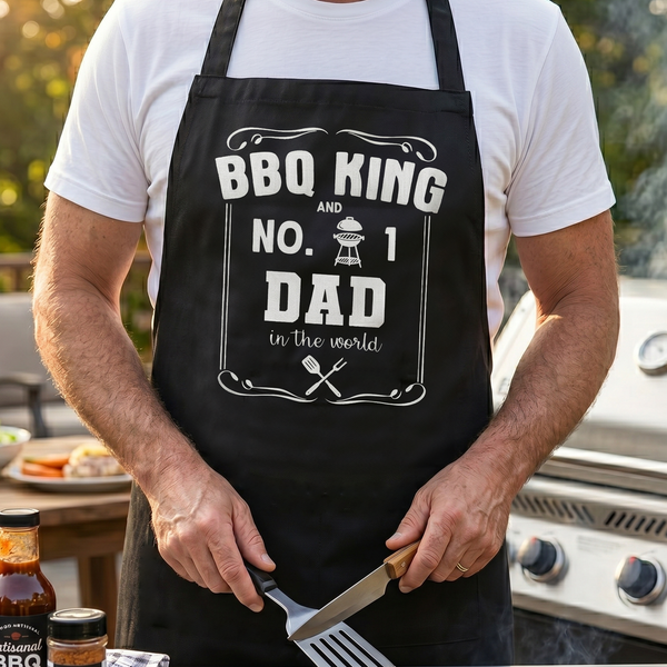 BBQ King Nr. 1 Papa der Welt - Herrenschürze - Papas Schürze