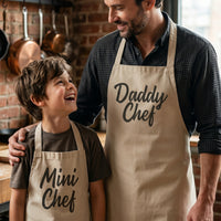 Daddy Chef & Mini Chef - Mens & Kids Aprons - (Sold Separately)