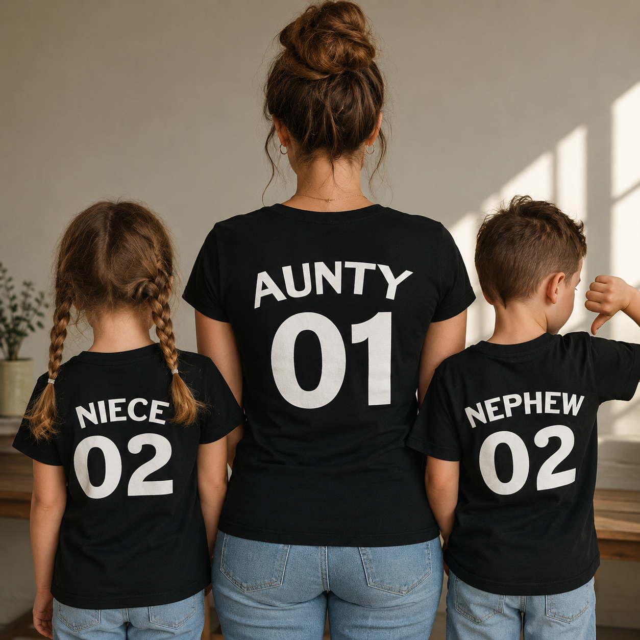 Aunty 01 Niece 02 Nephew 02 - Aunty Matching Set - (Sold Separately)