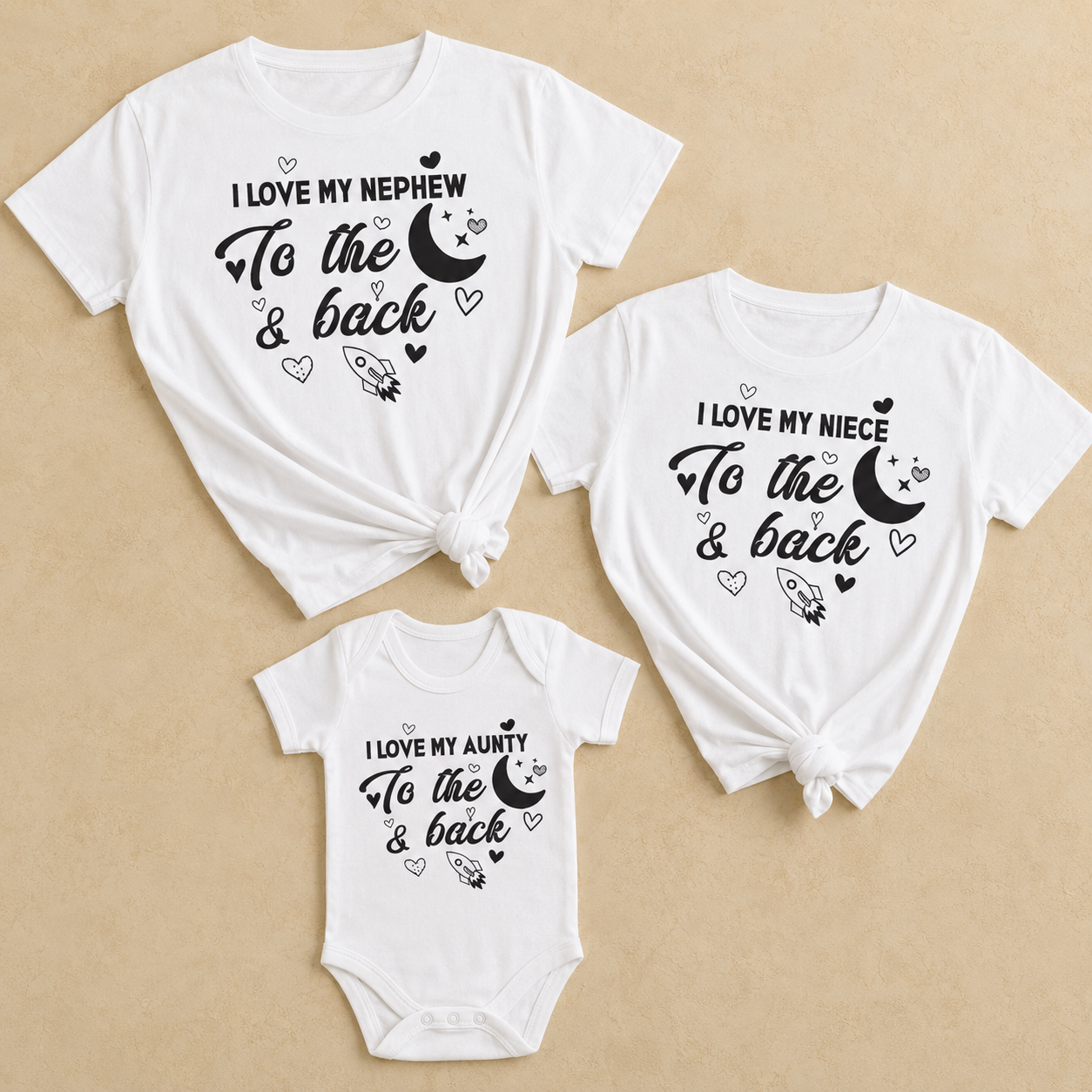 I Love My Aunty To The Moon & Back - Aunty Matching Set - (Sold Separately)