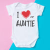 I Love My Auntie Red Heart - Baby Bodysuit