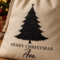 Personalised Name Merry Christmas & Tree - Christmas Santa Gift