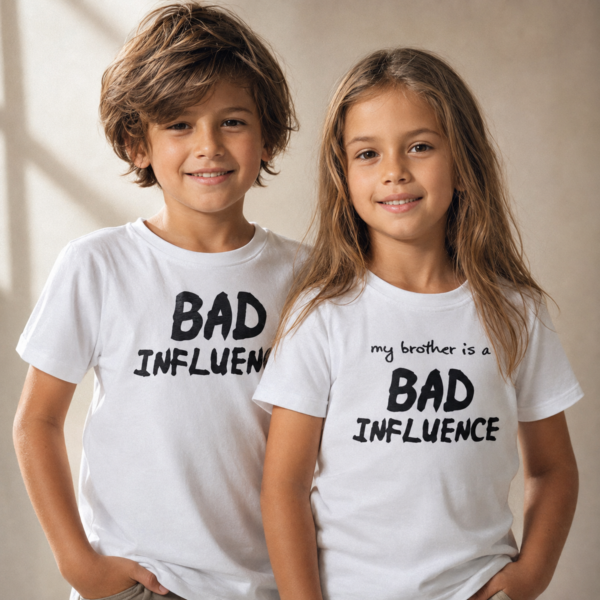 Bad Influence Brother & Sister - Matching Sisters & Brother Set - 0M upto 14 years - (Sold Separately)