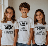 Oldest, Middle, Youngest Child - Matching Sisters & Brother Set - 0M upto 14 years - (Sold Separately)