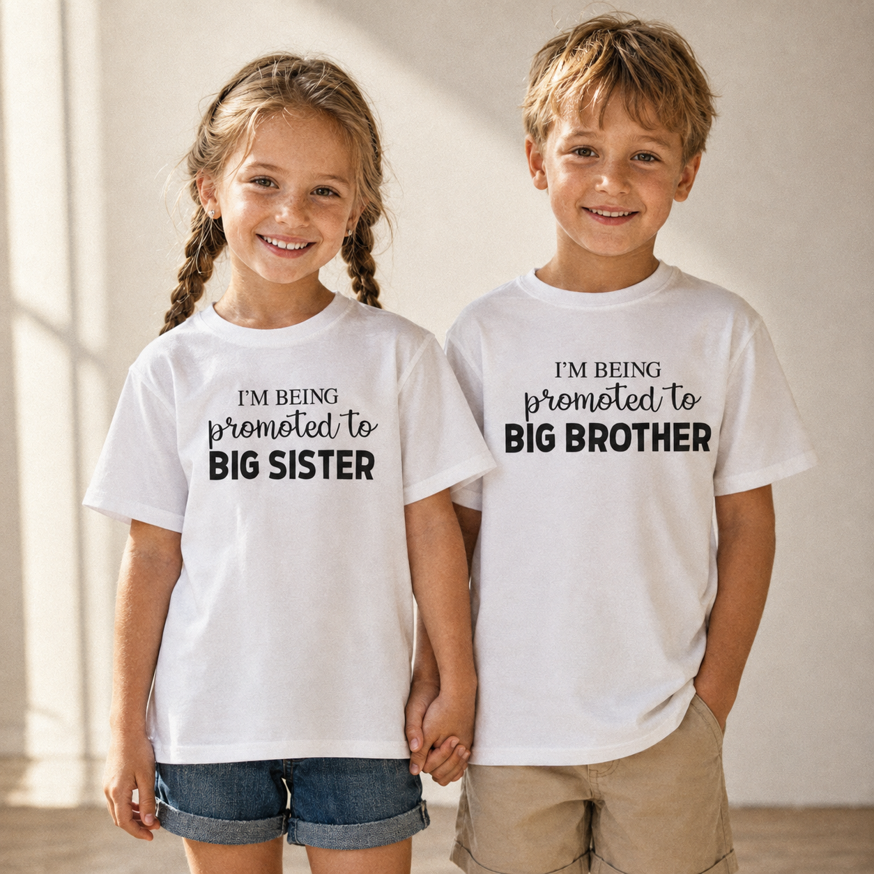 Promoted To Big Sibling - Matching Sisters & Brother Set - 0M upto 14 years - (Sold Separately)