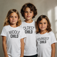 Oldest, Middle, Youngest Child - Matching Sisters & Brother Set - 0M upto 14 years - (Sold Separately)