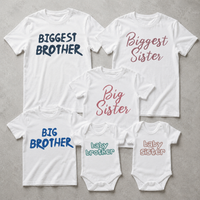 Biggest, Big & Baby Brother Sister - Matching Sisters & Brother Set - 0M upto 14 years - (Sold Separately)