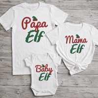 Papa, Mama &amp; Baby Elf – Passende Weihnachtsoberteile für die ganze Familie – Erwachsene, Kinder &amp; Baby – (Separat erhältlich)