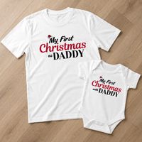 My First Christmas as Daddy Set - Family Matching Christmas Tops - Adult, Kids & Baby - (Sold Separately)