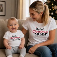 My First Christmas as Mummy Set - Family Matching Christmas Tops - Adult, Kids & Baby - (Sold Separately)